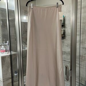 A New Day Cream Satin Maxi Skirt (Size M) (NWT)